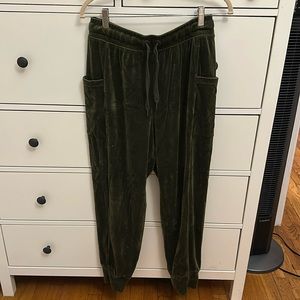 Offline by Aerie green velour cargo joggers size M